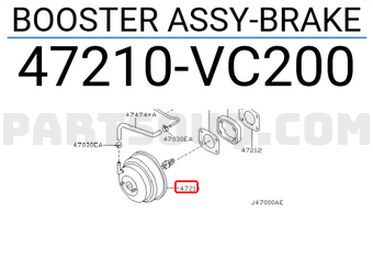 Nissan 47210VC200 BOOSTER ASSY-BRAKE
