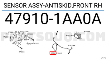 Nissan 479101AA0A SENSOR ASSY-ANTISKID,FRONT RH