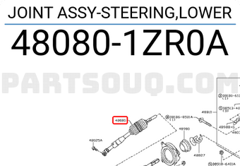 Nissan 480801ZR0A JOINT ASSY-STEERING,LOWER