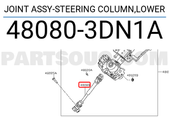 Nissan 480803DN1A JOINT ASSY-STEERING COLUMN,LOWER