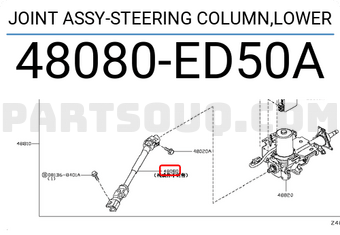 Nissan 48080ED50A JOINT ASSY-STEERING COLUMN,LOWER
