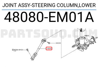 Nissan 48080EM01A JOINT ASSY-STEERING COLUMN,LOWER