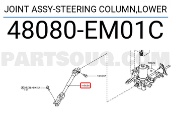 Nissan 48080EM01C JOINT ASSY-STEERING COLUMN,LOWER