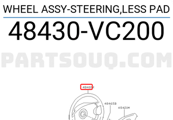 Nissan 48430VC200 WHEEL ASSY-STEERING,LESS PAD