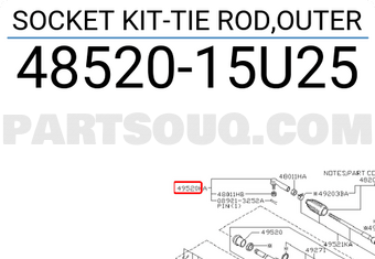Nissan 4852015U25 SOCKET KIT-TIE ROD,OUTER