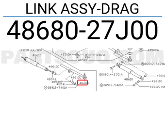 Nissan 4868027J00 LINK ASSY-DRAG