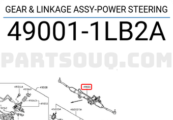 Nissan 490011LB2A GEAR & LINKAGE ASSY-POWER STEERING