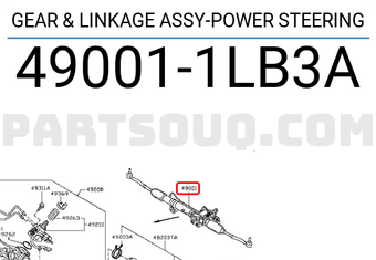 Nissan 490011LB3A GEAR & LINKAGE ASSY-POWER STEERING