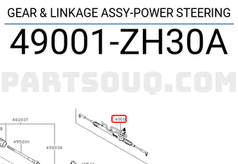 Nissan 49001ZH30A GEAR & LINKAGE ASSY-POWER STEERING