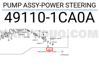 Nissan 491101CA0A PUMP ASSY-POWER STEERING