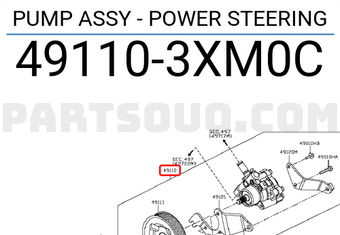 Nissan 491103XM0C PUMP ASSY - POWER STEERING
