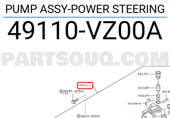 Nissan 49110VZ00A PUMP ASSY-POWER STEERING