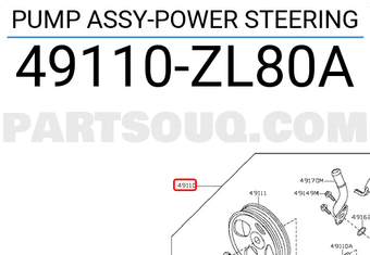 Nissan 49110ZL80A PUMP ASSY-POWER STEERING