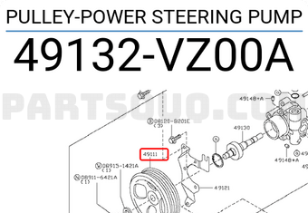 Nissan 49132VZ00A PULLEY-POWER STEERING PUMP