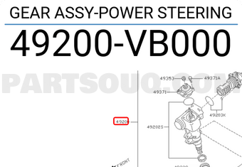 Nissan 49200VB000 GEAR ASSY-POWER STEERING