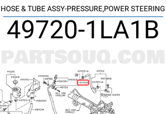 Nissan 497201LA1B HOSE & TUBE ASSY-PRESSURE,POWER STEERING