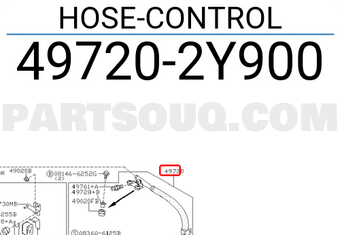 Nissan 497202Y900 HOSE-CONTROL