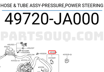 Nissan 49720JA000 HOSE & TUBE ASSY-PRESSURE,POWER STEERING