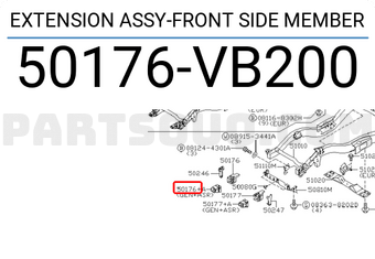 Nissan 50176VB200 EXTENSION ASSY-FRONT SIDE MEMBER