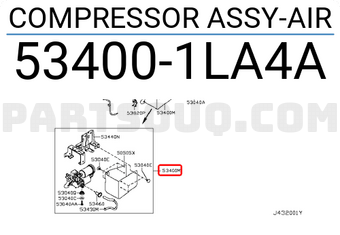 Nissan 534001LA4A COMPRESSOR ASSY-AIR