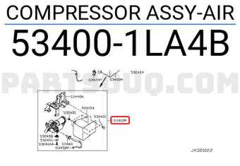 Nissan 534001LA4B COMPRESSOR ASSY-AIR