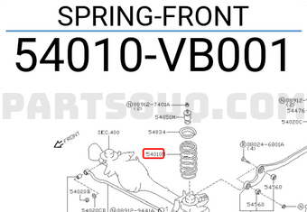 Nissan 54010VB001 SPRING-FRONT