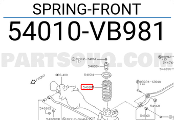 Nissan 54010VB981 SPRING-FRONT