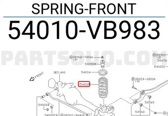 Nissan 54010VB983 SPRING-FRONT