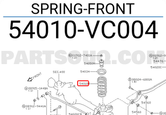 Nissan 54010VC004 SPRING-FRONT