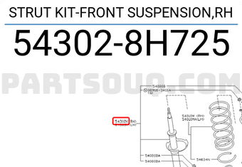 Nissan 543028H725 STRUT KIT-FRONT SUSPENSION,RH