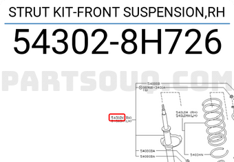 Nissan 543028H726 STRUT KIT-FRONT SUSPENSION,RH