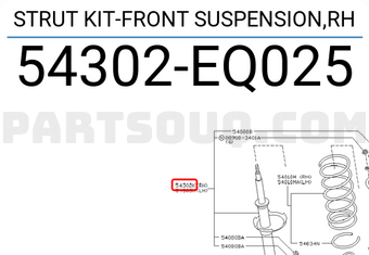 Nissan 54302EQ025 STRUT KIT-FRONT SUSPENSION,RH