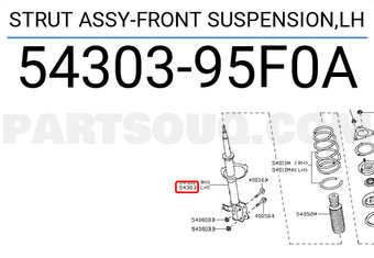 Nissan 5430395F0A STRUT ASSY-FRONT SUSPENSION,LH