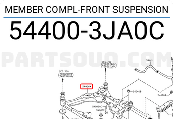 Nissan 544003JA0C MEMBER COMPL-FRONT SUSPENSION