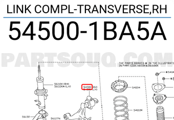 Nissan 545001BA5A LINK COMPL-TRANSVERSE,RH