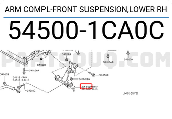 Nissan 545001CA0C ARM COMPL-FRONT SUSPENSION,LOWER RH