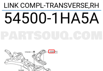 Nissan 545001HA5A LINK COMPL-TRANSVERSE,RH