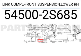 Nissan 545002S685 LINK COMPL-FRONT SUSPENSION,LOWER RH