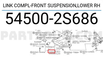 Nissan 545002S686 LINK COMPL-FRONT SUSPENSION,LOWER RH