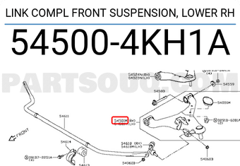 Nissan 545004KH1A LINK COMPL FRONT SUSPENSION, LOWER RH