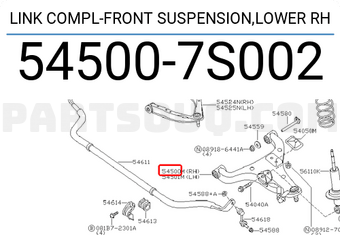 Nissan 545007S002 LINK COMPL-FRONT SUSPENSION,LOWER RH