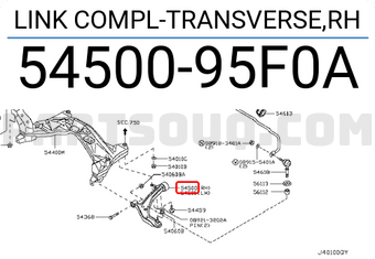 Nissan 5450095F0A LINK COMPL-TRANSVERSE,RH