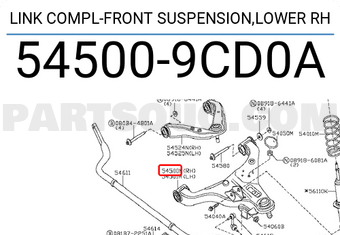 Nissan 545009CD0A LINK COMPL-FRONT SUSPENSION,LOWER RH