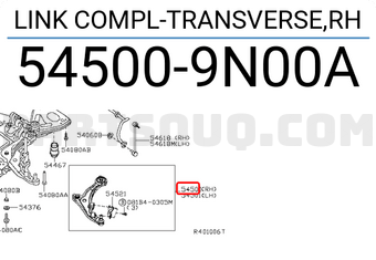 Nissan 545009N00A LINK COMPL-TRANSVERSE,RH