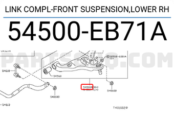 Nissan 54500EB71A LINK COMPL-FRONT SUSPENSION,LOWER RH