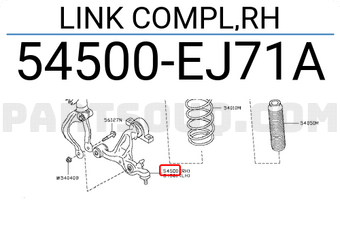 Nissan 54500EJ71A LINK COMPL,RH