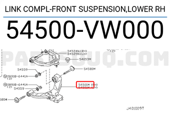 Nissan 54500VW000 LINK COMPL-FRONT SUSPENSION,LOWER RH