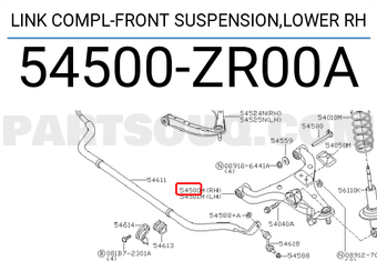 Nissan 54500ZR00A LINK COMPL-FRONT SUSPENSION,LOWER RH