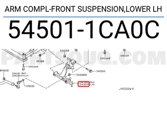 Nissan 545011CA0C ARM COMPL-FRONT SUSPENSION,LOWER LH