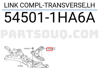 Nissan 545011HA6A LINK COMPL-TRANSVERSE,LH